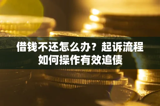 济南借钱不还怎么办？起诉流程如何操作有效追债