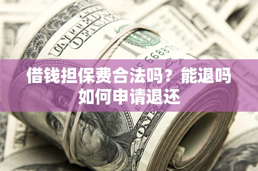 济南借钱担保费合法吗？能退吗如何申请退还
